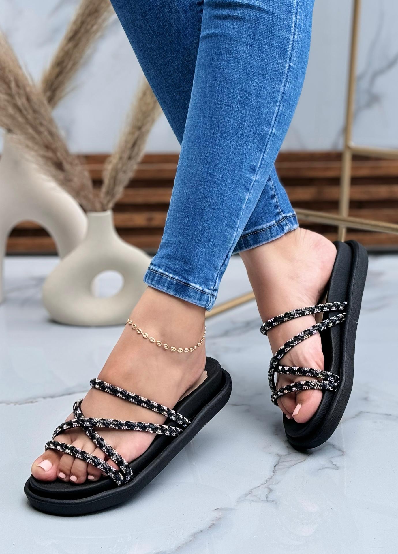 Sandalias Tiras Brillantes