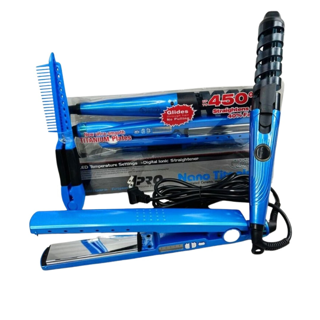 Combo de Plancha Nano Titanium 3 En 1