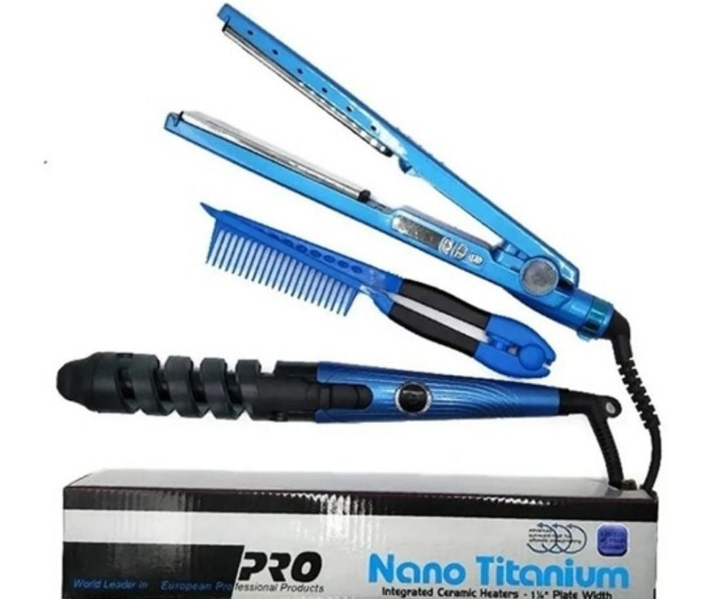 Combo de Plancha Nano Titanium 3 En 1